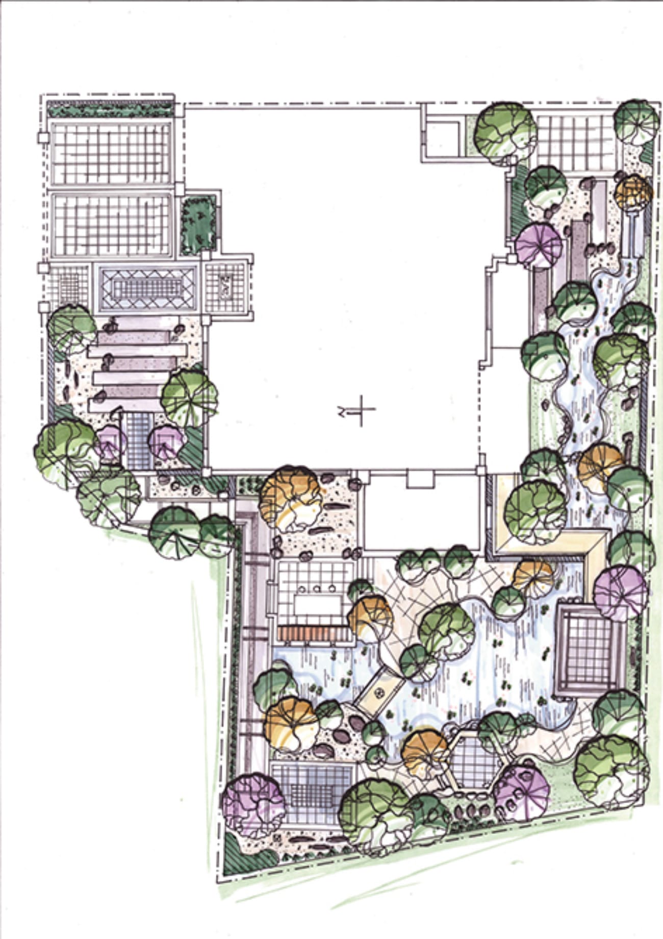 苏式园林规划设计,别墅庭院设计,民宿规划,宅基地建筑景观设计